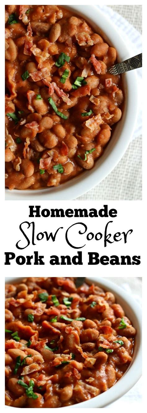 Homemade Slow Cooker Pork And Beans 365 Days Of Slow Cooking And Pressure Cooking Recipe