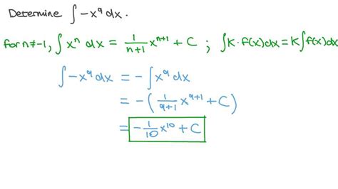 Lesson Indefinite Integrals The Power Rule Nagwa