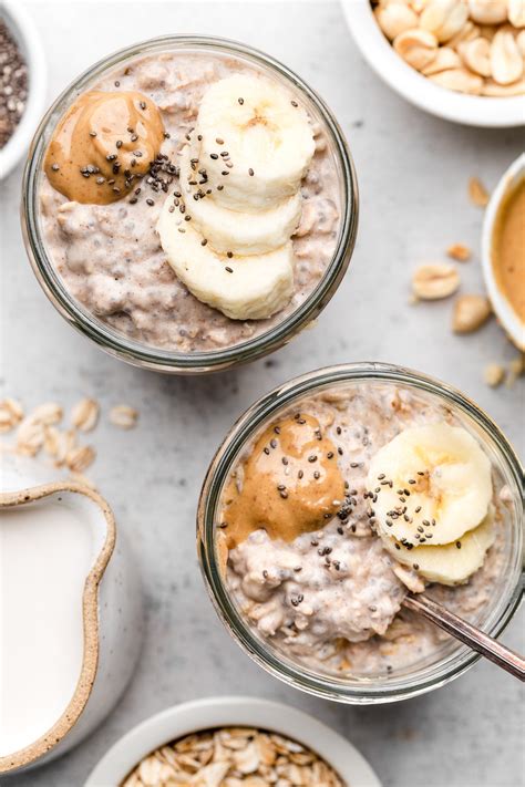 High Protein Peanut Butter Banana Overnight Oats Ambitious Kitchen