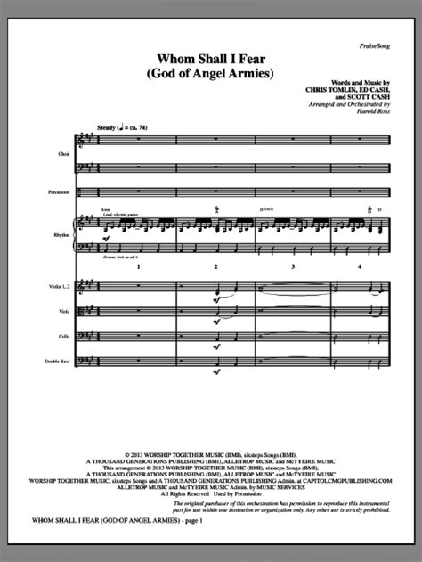 Whom Shall I Fear God Of Angel Armies Sheet Music Complete