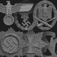 modèle 3D de Nazi WWII Railroad Eagle Badge Printable TurboSquid 1649216