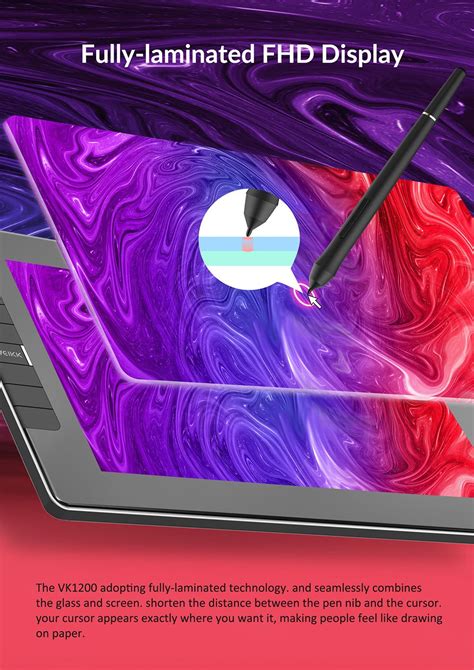 New Veikk Vk Graphics Display Tablet With Full Screen