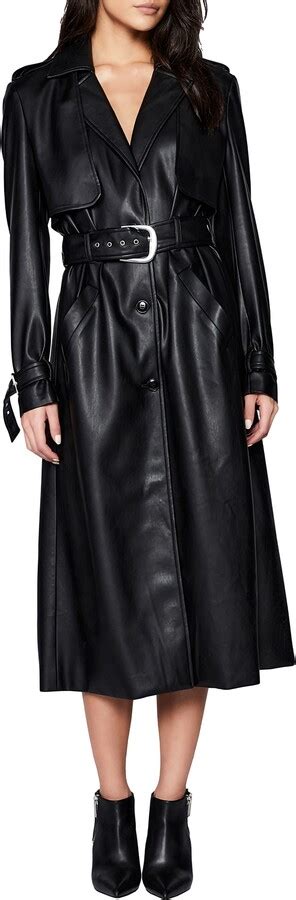 Bardot Faux Leather Trench Coat Shopstyle