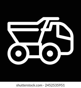 Construction Dump Truck Icon Outline Stock Vector Royalty Free