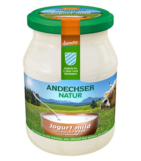 DEIN BIOSHOP Joghurt Mild 3 8 Fett 500g ANDECHSER