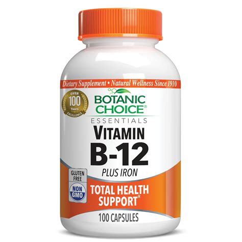 Buy Vitamin B 12 Plus Iron 100 Capsules Botanic Choice