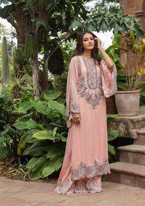 Pleated Chiffon Kaftan Afh Ayesha F Hashwani