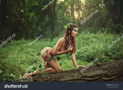 Forest Dryad Nymph Spirit Nature Seductive Stock Photo 683459431