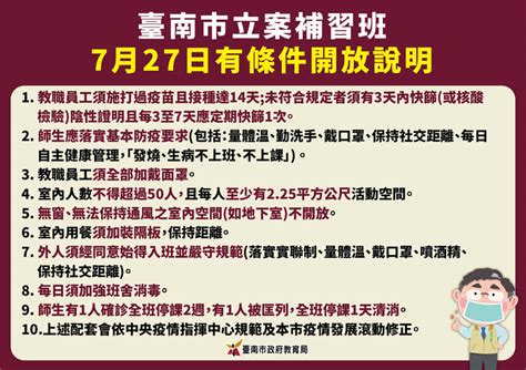 南市1418家補教機構 727起有條件開放 生活 自由時報電子報