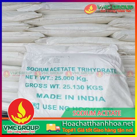 BÁN SODIUM ACETATE TRIHYDRATE CH3COONa 25KG BAO ẤN ĐỘ HÓA CHẤT