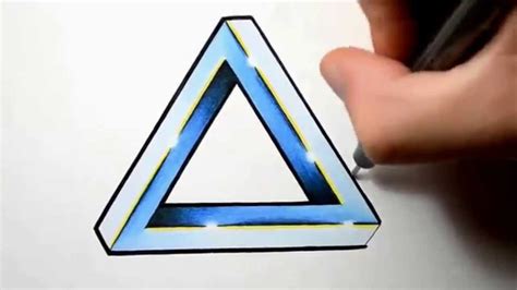 How To Draw The Impossible Triangle Optical Illusion2ᴴᴰ Youtube