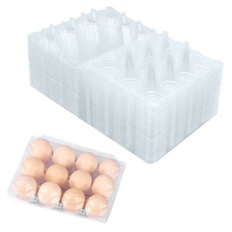 Buy Hilelife 40 Pack Plastic Egg Cartons Bulk Clear Plastic Egg Carton
