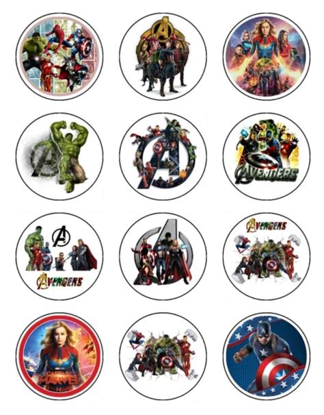 X Avengers Icing Cupcake Toppers Edible Image Birthday Party