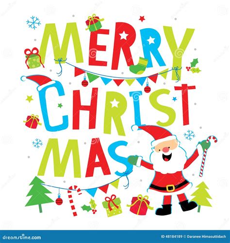 Merry Christmas Cartoon Vector Stock Vector Illustration Of Cartoon