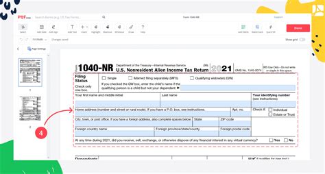 IRS Form 1040 NR 2023 Nonresident Alien Income Tax Return PDFliner