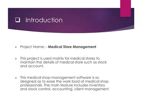 Medical Store Management System Software Engineering Project Ppt