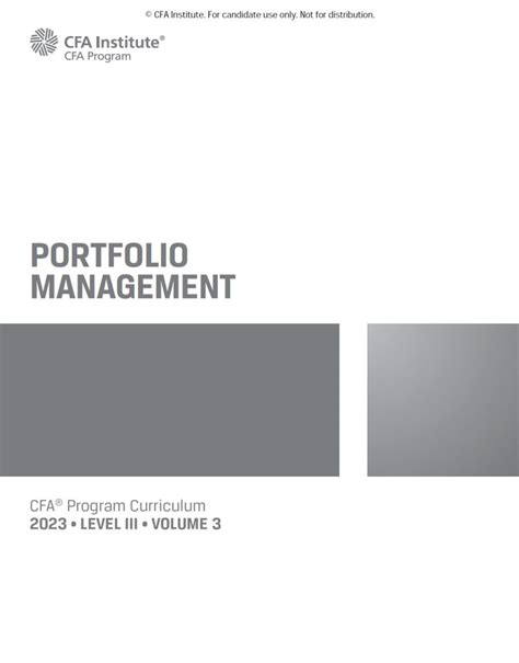 Pdf Cfa Level Curriculum Volume Level Iii Cfai Shop