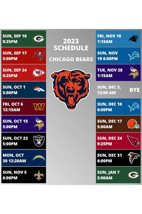 Chicago Bears 2024 Schedule Wallpaper Amara Bethena