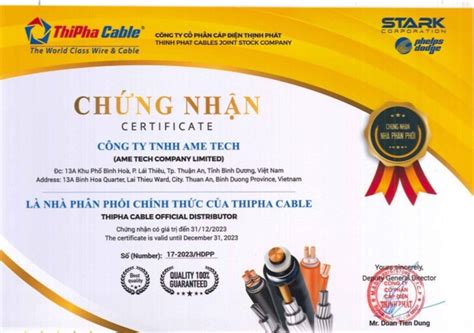 Ch Ng Nh N Ame Tech Nh Ph N Ph I Ch Nh Th C C A Thipha Cable