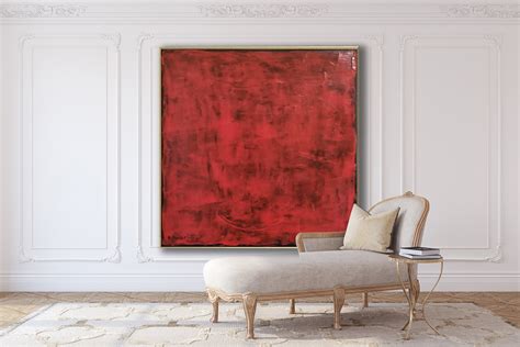 Original Abstract Painting, Red Painting, Black Red Abstract ...