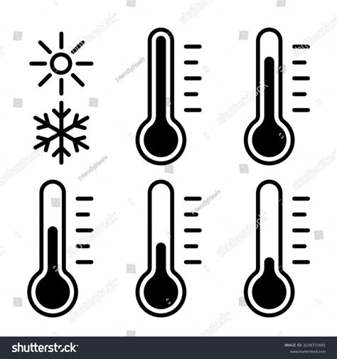 Set Temperature Icons Warm Cold Symbol Stock Vector (Royalty Free ...