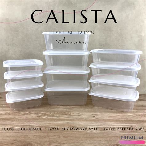 Putih Toples Bening Set Food Container Calista Furano White Transparent