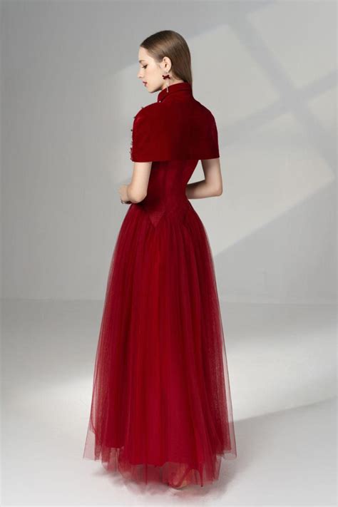 Womens Gemini Drop Waist Cape Shoulder Mesh Maxi Set Xssmlxl Red