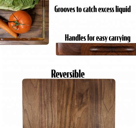 Walnut Wood Cutting Board X X Inches Reversible With Handles And