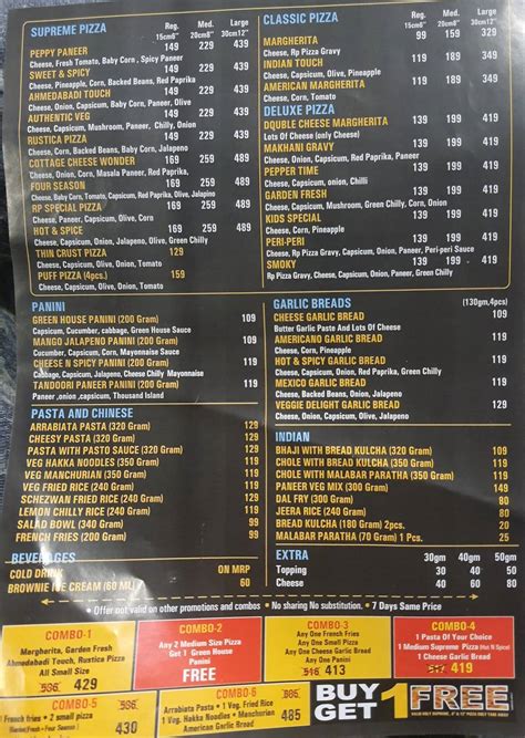 Menu At Real Paprika Vishala Ahmedabad