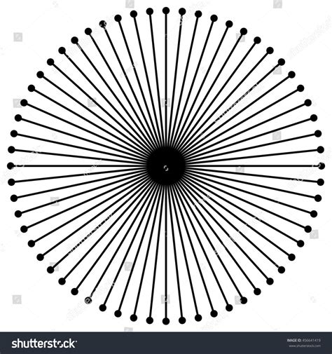 Circular Radial Lines With Dots At Line S Ends Royalty Free Stock