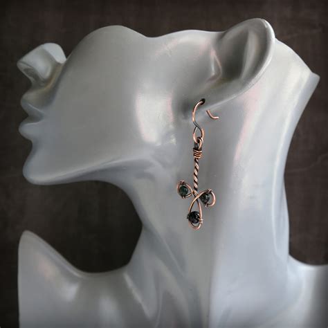 Оригинальные серьги ручной работы Медное украшение с агатами Купить ...