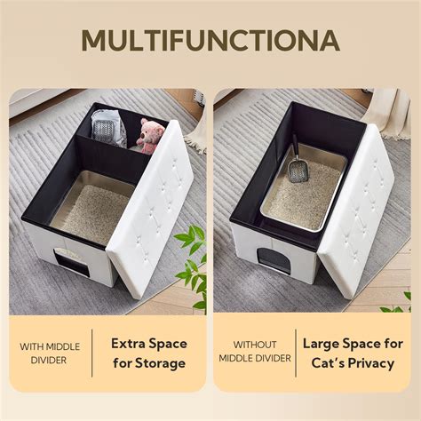 Snapklik MEEXPAWS Cat Litter Box Enclosure Furniture Hidden Cat