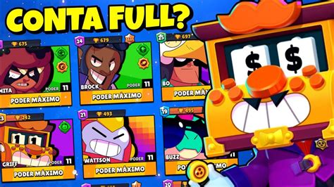 CONTA FULL DE 5 BRAWLERS PODER MÁXIMO NOVO BRAWLER e muito mais