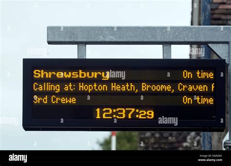 Train Information Sign On The Heart Of Wales Line Bucknell Station