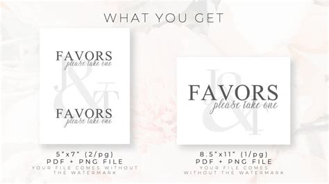 Wedding Favor, Party Favor Sign, Printable Digital File, Modern Minimalist, Baby Shower Sign ...