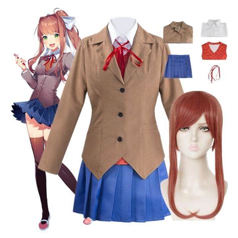 Anime Doki Doki Literature Club Monika Cosplay Sayori Yuri Natsuki