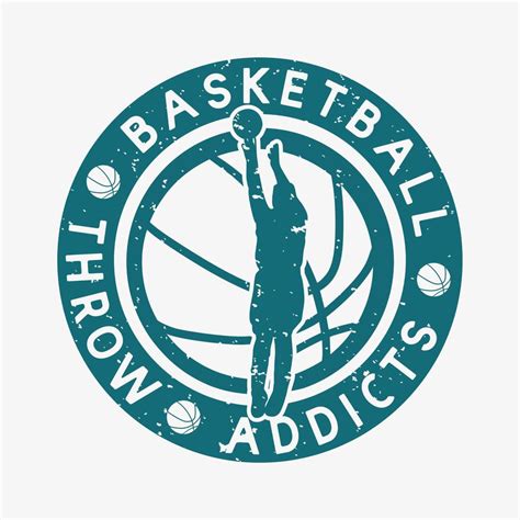 diseño de logotipo adictos al lanzamiento de baloncesto con silueta