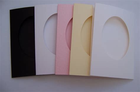 Five OVAL Aperture Cards 6 X 4 Inches Assorted Greeting Etsy