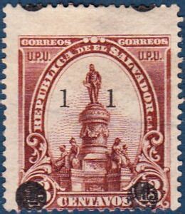 Stamp Monument Francisco Morazan El Salvador Surcharges In Mi