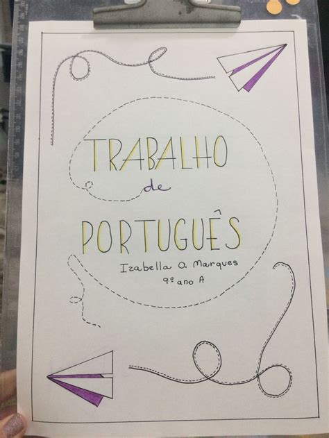 Resultado De Imagem Para Capas Para Trabalho De Portugues Feito A M O