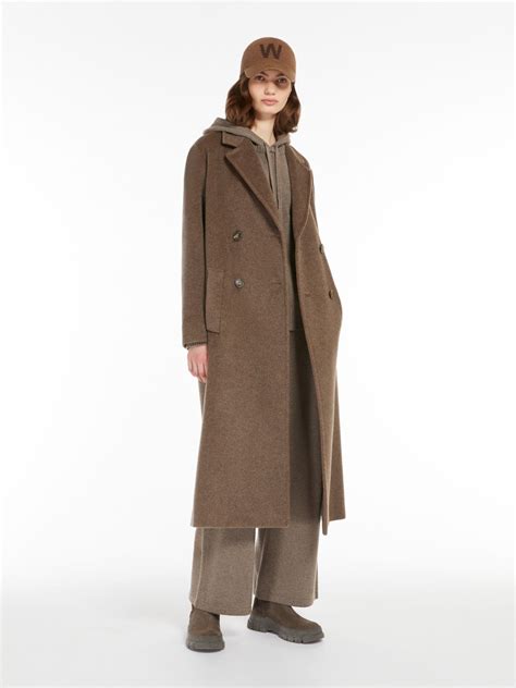 Double Breasted Wool And Alpaca Coat Dark Brown Zufolo Max Mara