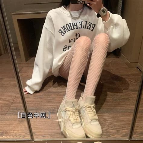 Blanc Mi Net Bas R Sille Sexy Pour Femmes Collant En Maille Nylon Lingerie Bas De Cuisse