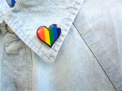Gay Pride Lapel Pin Gay Pride Accessories Rainbow Heart Pin Etsy