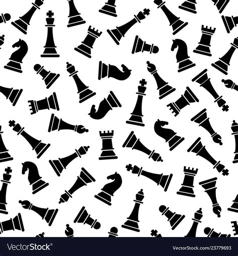 Seamless Pattern With Chess Pieces Royalty Free Vector Image