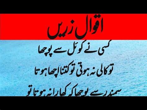 Heart Touching And Amazing Urdu Qoutes Aqwa E Zarreen Moral Urdu Story