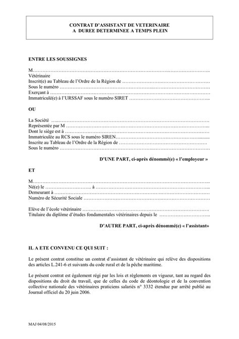 Contrat De Travail A Duree Determinee T L Chargement Gratuit