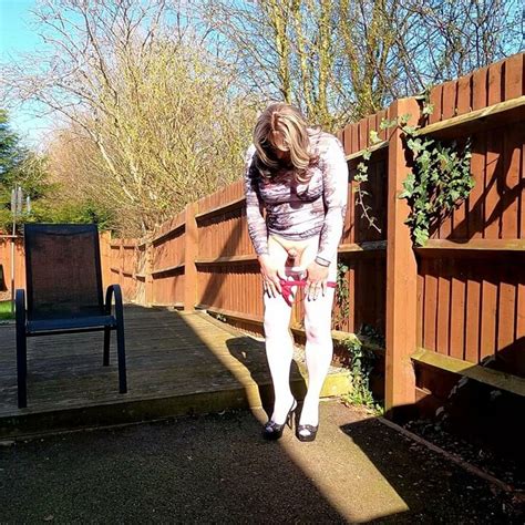 Amateur Crossdresser Kelly Cd Enjoying Her Sissy Girl Cock In The Garden Xhamster