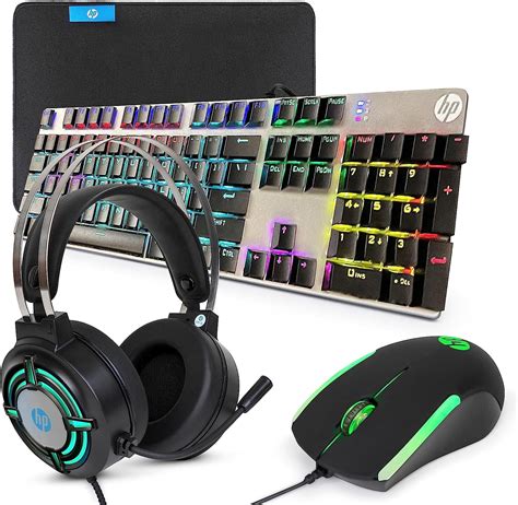 HP PC Gaming Keyboard and Mouse Combo, RGB Backlit Wired Gaming Mouse ...