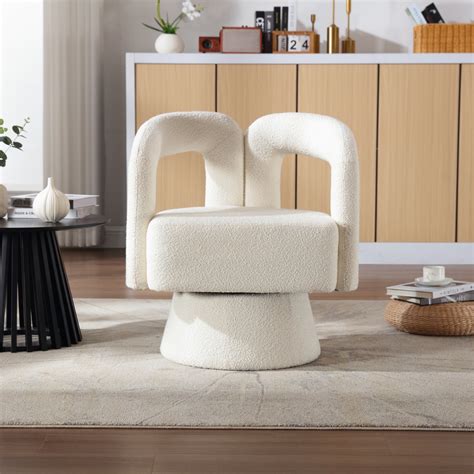 Modern Degree Swivel Cuddle Barrel Accent Chairs With Hollow