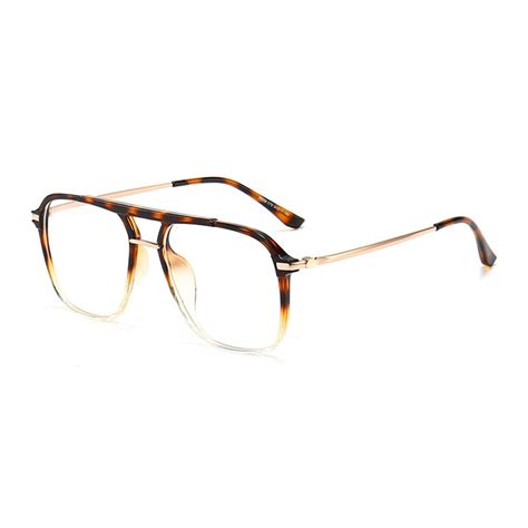 Fashion Double Beam Glasses Frame Unisex Optical Eyeglasses Frame Plate